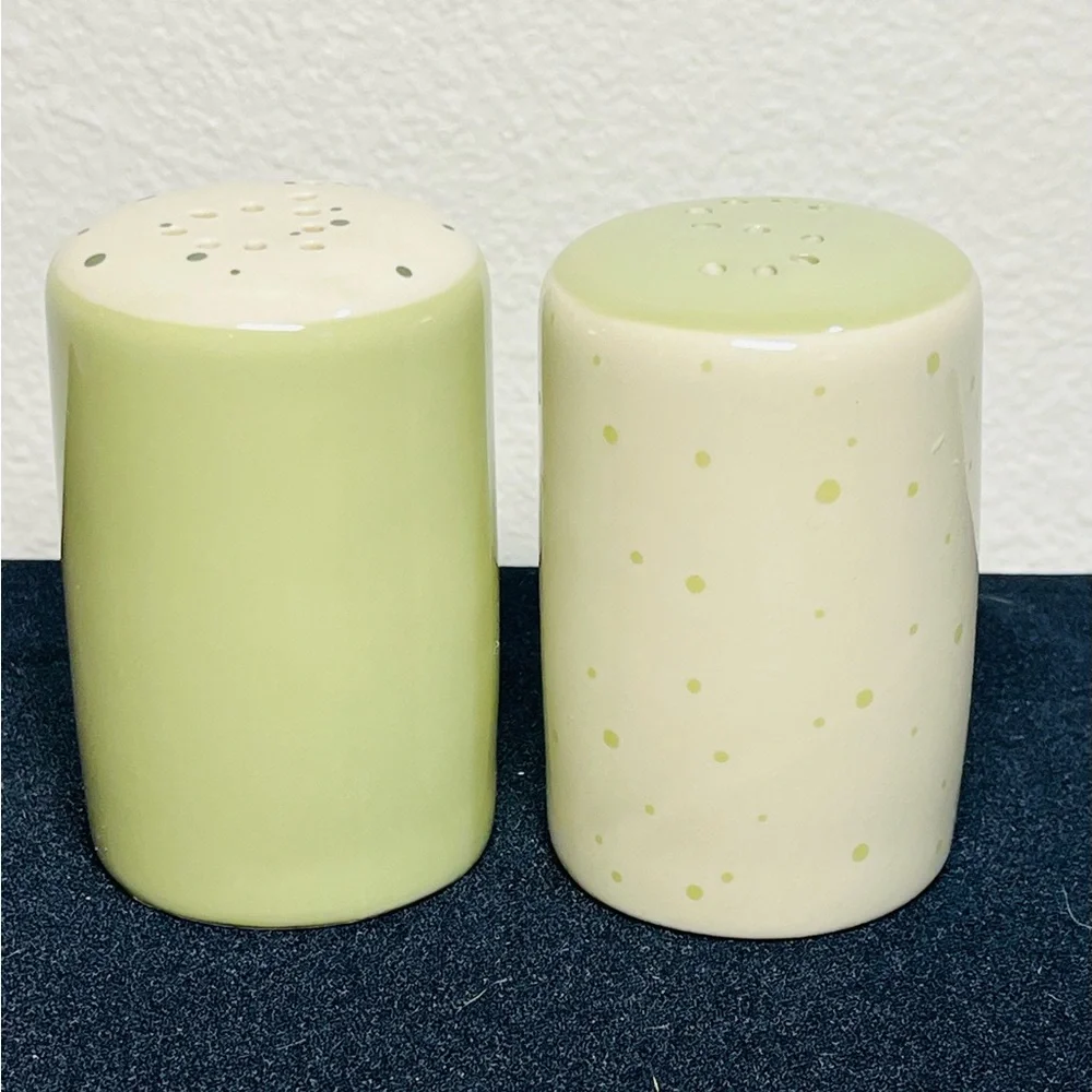 Darling Spring Ceramic Two-Tone Salt and Pepper Shaker Set Green and Cream